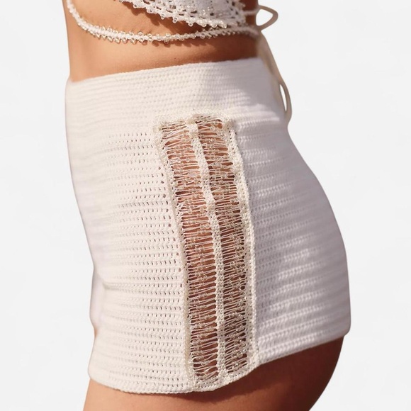 NWT MyBeachySide x Emily In Paris Freesia Beaded Shorts - Sz S